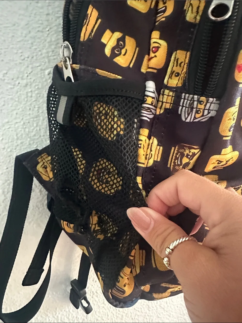 Lego Black Backpack with Yellow Emoji Heads Print